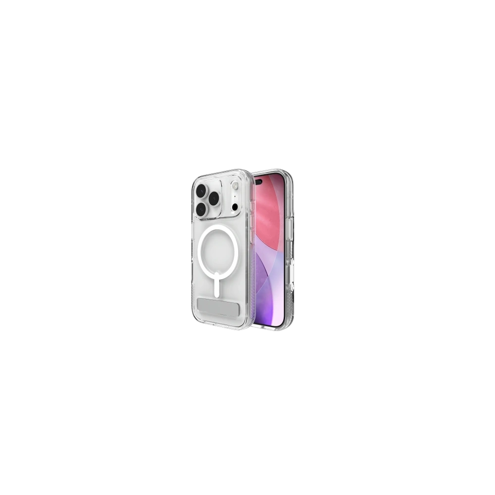 Etui ZAGG Crystal Palace Snap KS z podstawką do Apple iPhone 17 Pro MagSafe (clear)