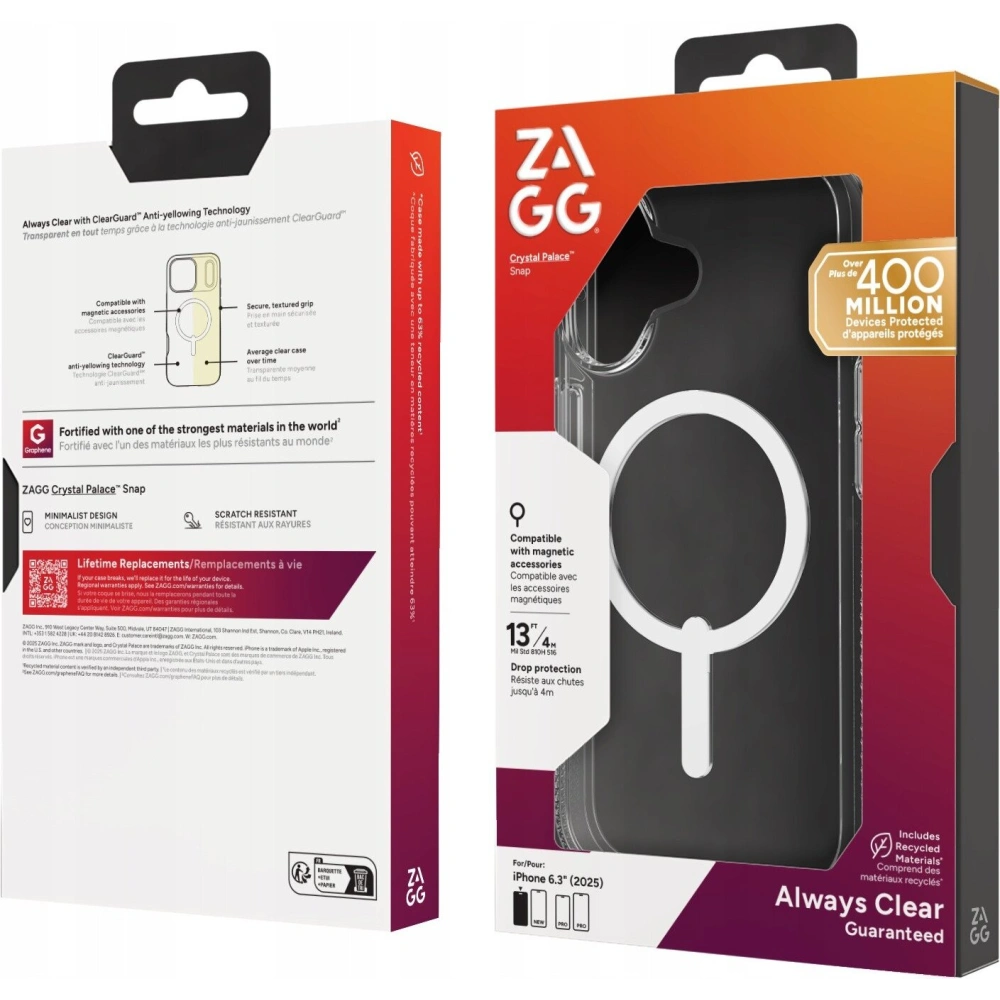 Etui ZAGG Crystal Palace Snap do Apple iPhone 17 MagSafe (clear)