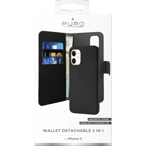 Kup Apple PURO Geldbörse Abnehmbare 2-in-1 Hülle iPhone 11 (schwarz) - PUR107BLK - {ean13} - Sklep Home Screen