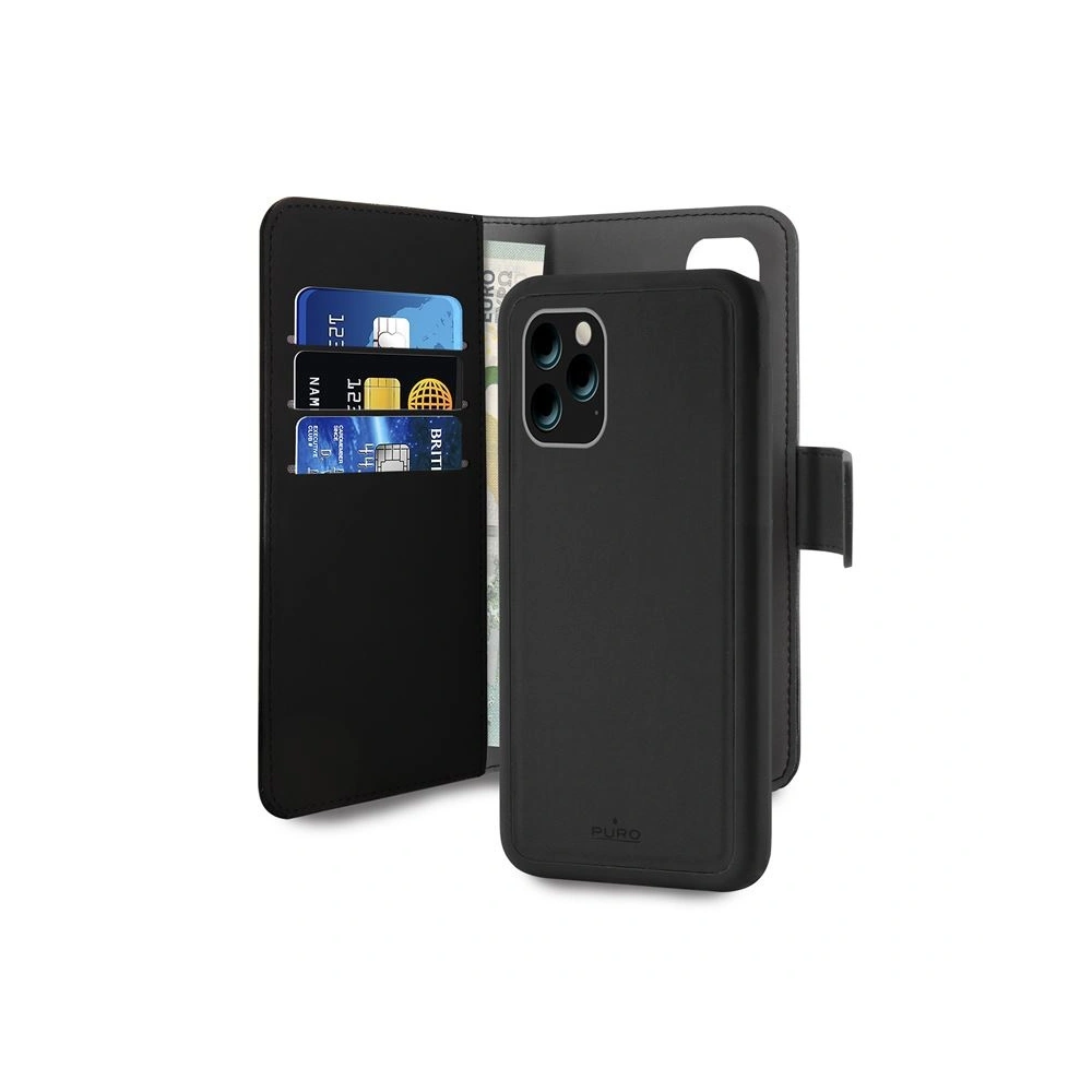 Etui PURO Wallet Detachable 2w1 Apple iPhone 11 Pro Max (czarny)