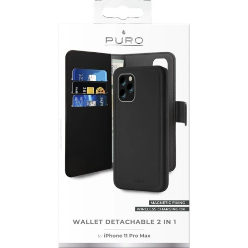 Kup Etui PURO Wallet Detachable 2w1 Apple iPhone 11 Pro Max (černý) - PUR108BLK - {ean13} - Sklep Home Screen