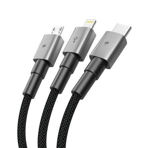 Kabel 3w1 Tech-Protect Ultraboost Dna 3in1 USB-A / Lightning, USB-C, Micro USB Cable 3a 120cm Iron Grey