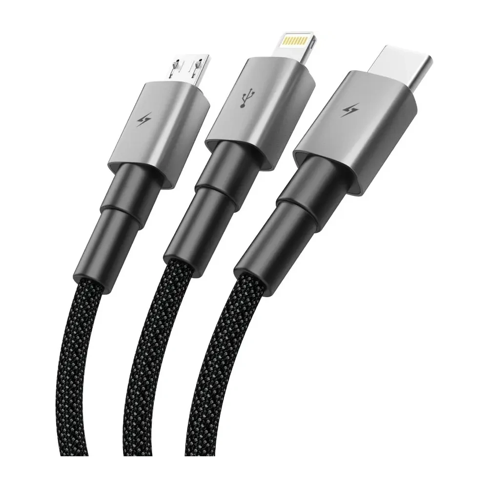 Kabel 3w1 Tech-Protect Ultraboost Dna 3in1 USB-A / Lightning, USB-C, Micro USB Cable 3a 120cm Iron Grey