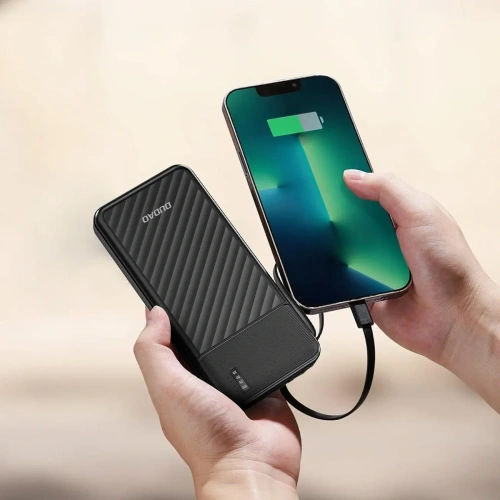 Powerbank Dudao K11 10000mAh z wbudowanymi kablami czarny Powerbank Dudao K11 10000mAh z wbudowanymi kablami czarny