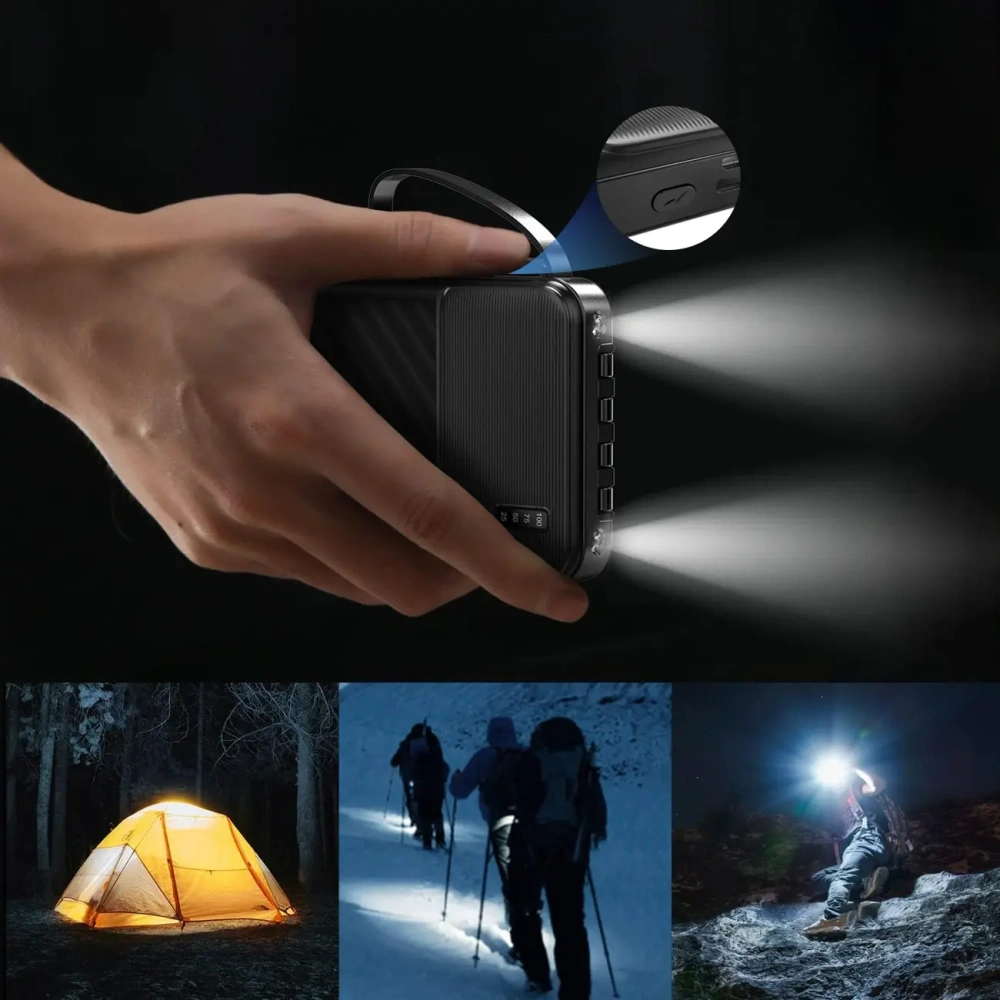 Powerbank Dudao K11 10000mAh z wbudowanymi kablami czarny