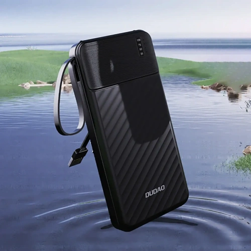 Powerbank Dudao K11 10000mAh z wbudowanymi kablami czarny Powerbank Dudao K11 10000mAh z wbudowanymi kablami czarny