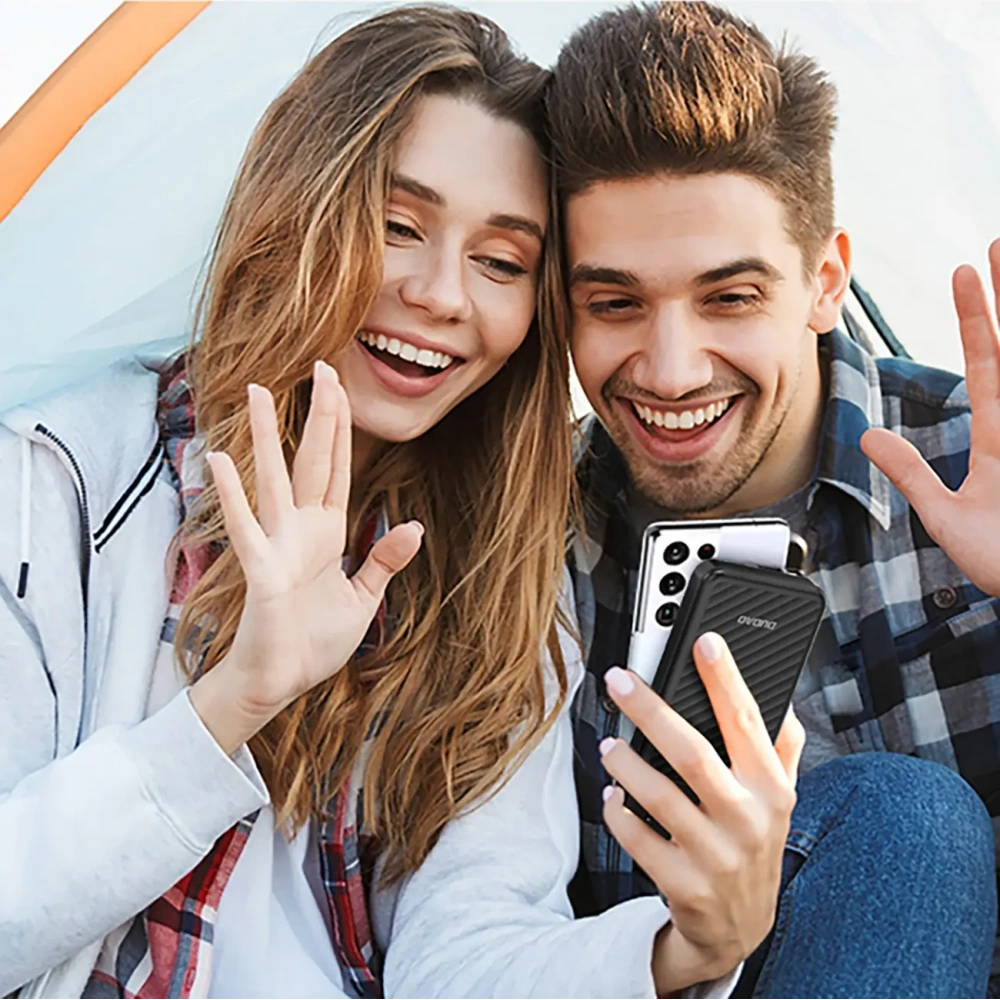 Powerbank Dudao K11 10000mAh z wbudowanymi kablami czarny