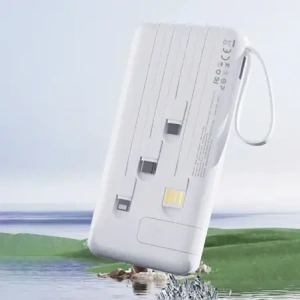 Powerbank Dudao K11 10000mAh z wbudowanymi kablami biały