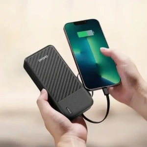 Powerbank Dudao K11 Pro 20000mAh z wbudowanymi kablami czarny