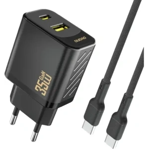 Ładowarka sieciowa Dudao A27 Max USB-A, USB-C 35W + kabel USB-C czarna