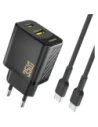Ładowarka sieciowa Dudao A27 Max USB-A, USB-C 35W + kabel USB-C czarna