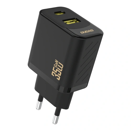 Ładowarka sieciowa Dudao A27 Max USB-A, USB-C 35W + kabel USB-C czarna