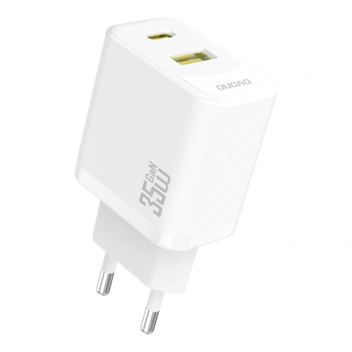 Ładowarka sieciowa Dudao A27 Max USB-A, USB-C 35W + kabel USB-C biała