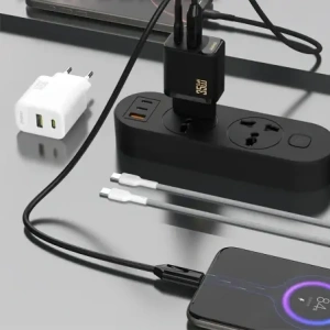 Ładowarka sieciowa Dudao A27 Max USB-A, USB-C 35W + kabel USB-C biała