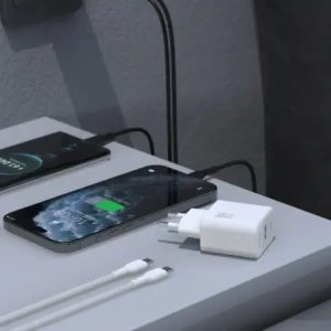 Ładowarka sieciowa Dudao A27 Max USB-A, USB-C 35W + kabel USB-C biała