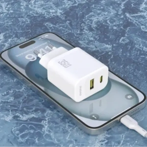 Ładowarka sieciowa Dudao A27 Max USB-A, USB-C 35W + kabel USB-C biała