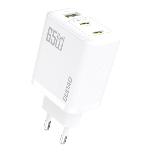 Ładowarka sieciowa Dudao A29C 65W GaN USB-A, 2xUSB-C + kabel USB-C biała
