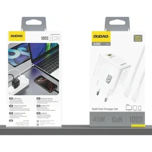 Ładowarka sieciowa Dudao A28C 45W GaN USB-C + kabel USB-C biała
