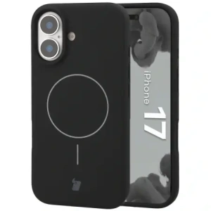 Silikonowe etui z pierścieniem magnetycznym Bizon Soft Case Magnetic do Apple iPhone 17 czarne