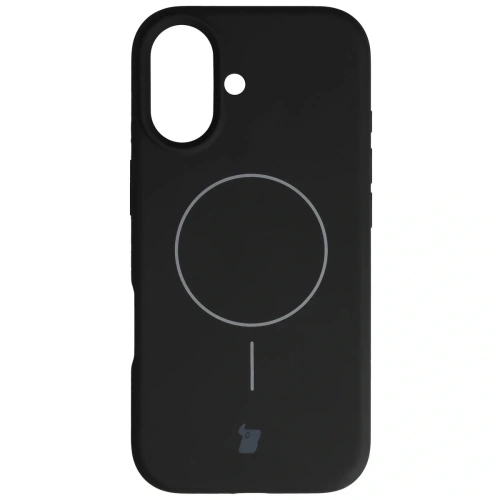 Silikonowe etui z pierścieniem magnetycznym Bizon Soft Case Magnetic do Apple iPhone 17 czarne