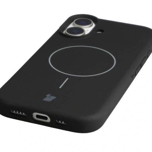 Silikonowe etui z pierścieniem magnetycznym Bizon Soft Case Magnetic do Apple iPhone 17 czarne