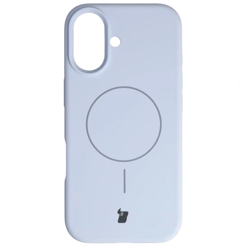 Silikonowe etui z pierścieniem magnetycznym Bizon Soft Case Magnetic do Apple iPhone 17 błękitne
