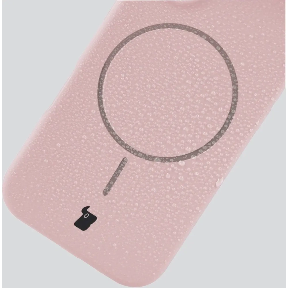 Silikonowe etui z pierścieniem magnetycznym Bizon Soft Case Magnetic do Apple iPhone 17 jasnoróżowe