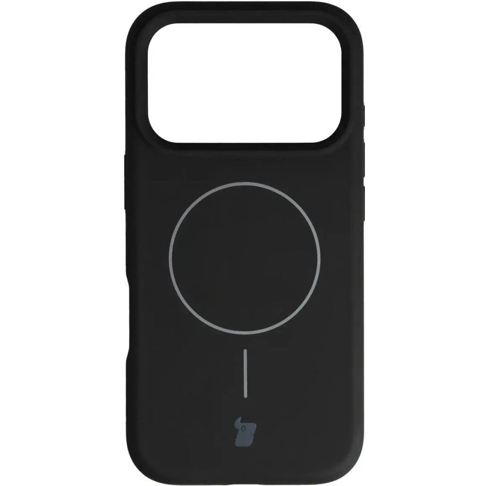 Silikonowe etui z pierścieniem magnetycznym Bizon Soft Case Magnetic do Apple iPhone 17 Pro czarne