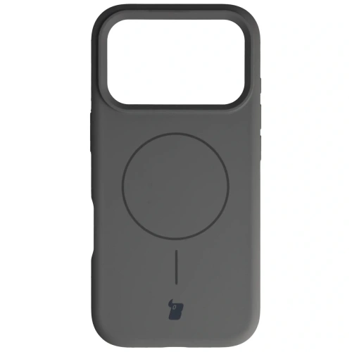 Silikonowe etui z pierścieniem magnetycznym Bizon Soft Case Magnetic do Apple iPhone 17 Pro grafitowe