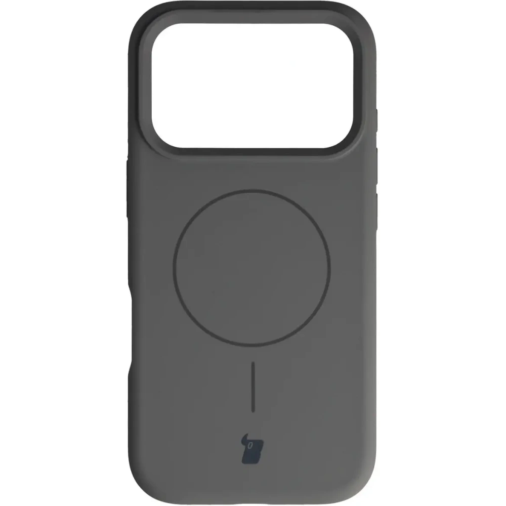 Silikonowe etui z pierścieniem magnetycznym Bizon Soft Case Magnetic do Apple iPhone 17 Pro grafitowe