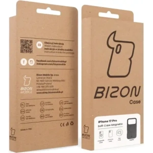 Silikonowe etui z pierścieniem magnetycznym Bizon Soft Case Magnetic do Apple iPhone 17 Pro grafitowe