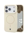 Silikonowe etui z pierścieniem magnetycznym Bizon Soft Case Magnetic do Apple iPhone 17 Pro écru
