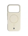 Silikonowe etui z pierścieniem magnetycznym Bizon Soft Case Magnetic do Apple iPhone 17 Pro écru