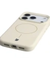 Silikonowe etui z pierścieniem magnetycznym Bizon Soft Case Magnetic do Apple iPhone 17 Pro écru