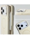 Silikonowe etui z pierścieniem magnetycznym Bizon Soft Case Magnetic do Apple iPhone 17 Pro écru