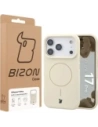 Silikonowe etui z pierścieniem magnetycznym Bizon Soft Case Magnetic do Apple iPhone 17 Pro écru