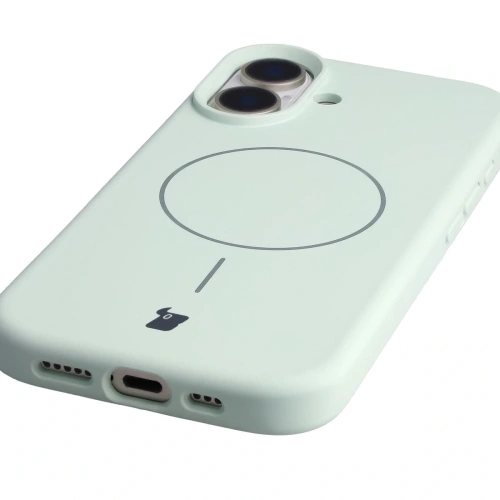 Silikonowe etui z pierścieniem magnetycznym Bizon Soft Case Magnetic do Apple iPhone 17 pistacjowe