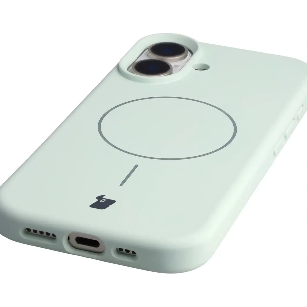 Silikonowe etui z pierścieniem magnetycznym Bizon Soft Case Magnetic do Apple iPhone 17 pistacjowe