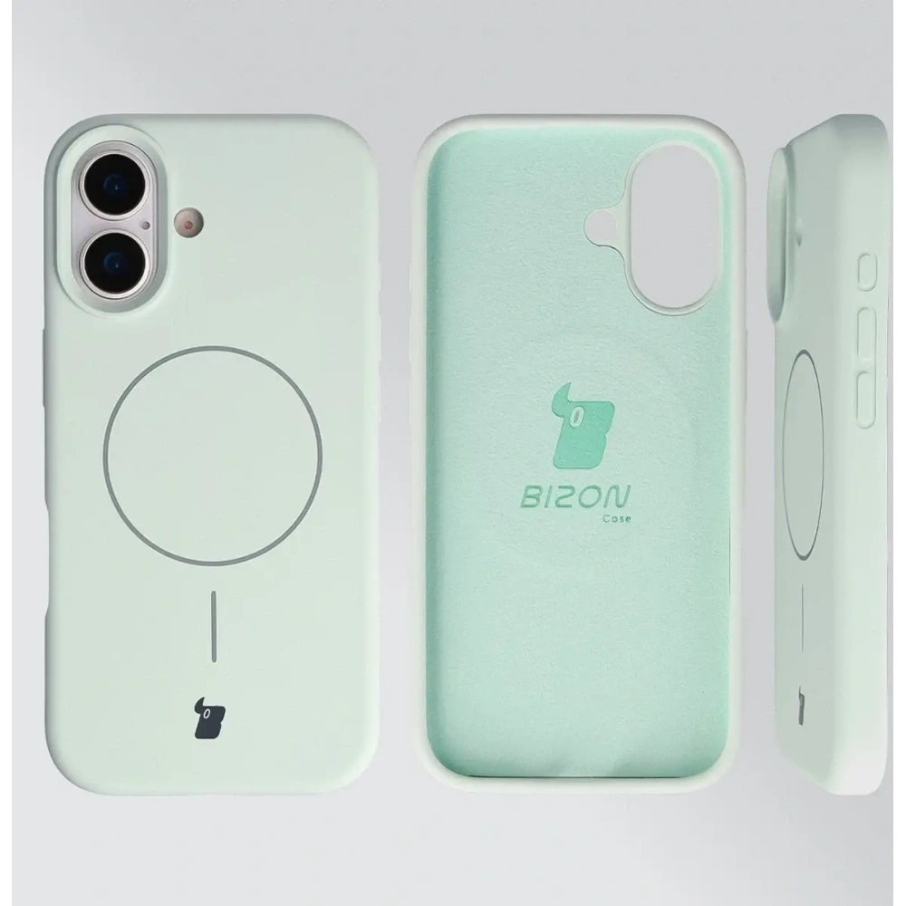 Silikonowe etui z pierścieniem magnetycznym Bizon Soft Case Magnetic do Apple iPhone 17 pistacjowe
