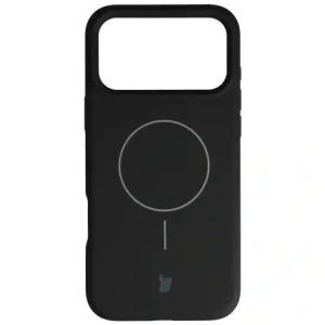 Silikonowe etui z pierścieniem magnetycznym Bizon Soft Case Magnetic do Apple iPhone 17 Pro Max czarne