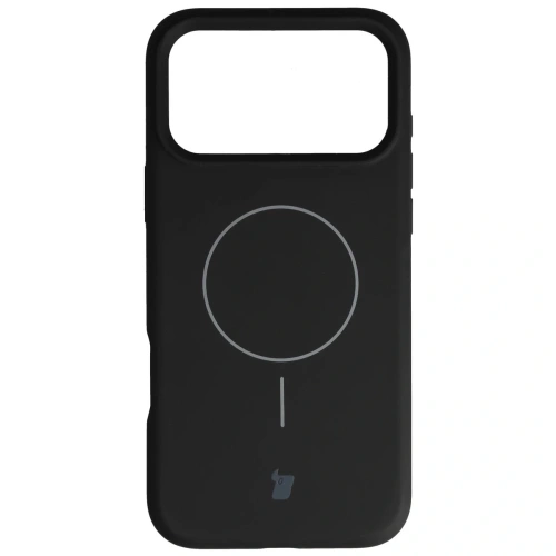 Silikonowe etui z pierścieniem magnetycznym Bizon Soft Case Magnetic do Apple iPhone 17 Pro Max czarne