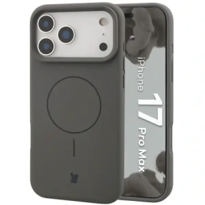 Silikonowe etui z pierścieniem magnetycznym Bizon Soft Case Magnetic do Apple iPhone 17 Pro Max grafitowe