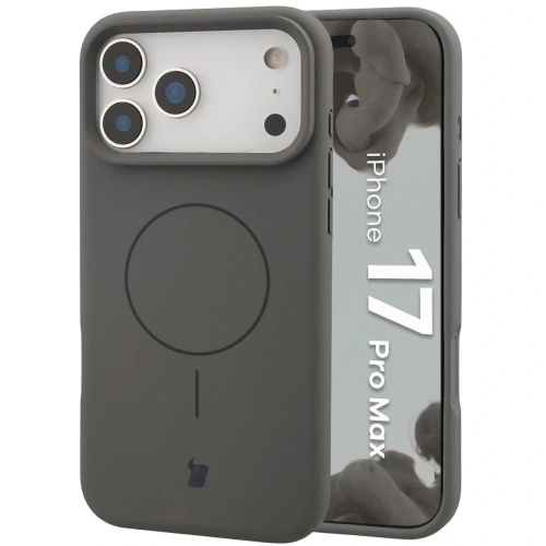 Silikonowe etui z pierścieniem magnetycznym Bizon Soft Case Magnetic do Apple iPhone 17 Pro Max grafitowe
