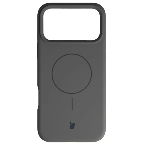 Silikonowe etui z pierścieniem magnetycznym Bizon Soft Case Magnetic do Apple iPhone 17 Pro Max grafitowe