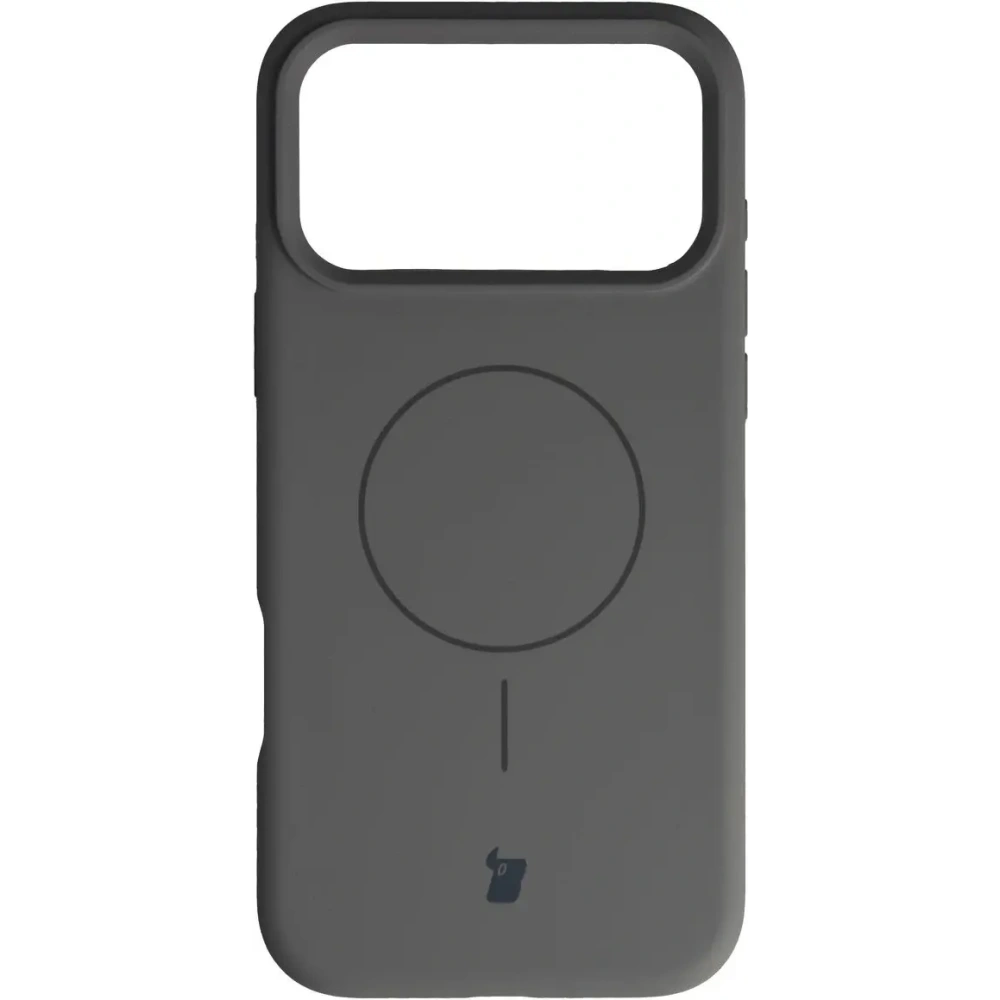 Silikonowe etui z pierścieniem magnetycznym Bizon Soft Case Magnetic do Apple iPhone 17 Pro Max grafitowe