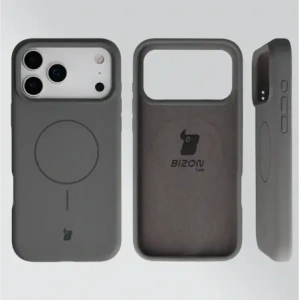 Silikonowe etui z pierścieniem magnetycznym Bizon Soft Case Magnetic do Apple iPhone 17 Pro Max grafitowe