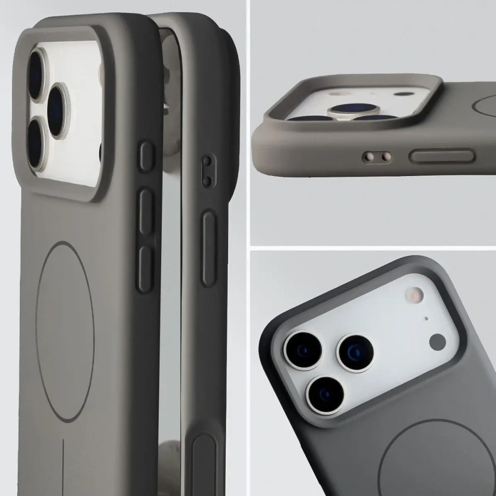 Silikonowe etui z pierścieniem magnetycznym Bizon Soft Case Magnetic do Apple iPhone 17 Pro Max grafitowe