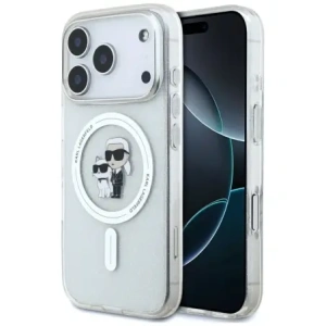 Etui Karl Lagerfeld IML Karl Choupette Glitter MagSafe do Apple iPhone 17 Pro przezroczysty