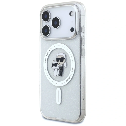 Etui Karl Lagerfeld IML Karl Choupette Glitter MagSafe do Apple iPhone 17 Pro przezroczysty
