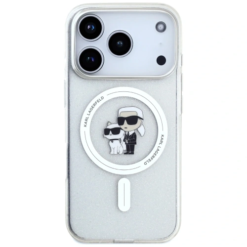 Etui Karl Lagerfeld IML Karl Choupette Glitter MagSafe do Apple iPhone 17 Pro przezroczysty